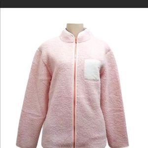 Girls extra small blush Sherpa zip up jacket.  New with tags.